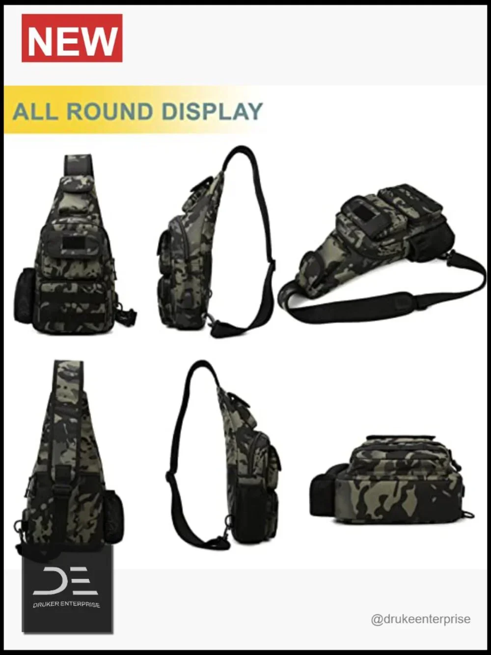 Tactical Shoulder Bag 1000D MOLLE Military Backpack Daypack Chest Pack